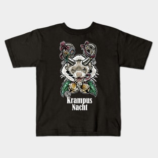 Krampus Ferret - Krampus Nacht - White Outlined Version Kids T-Shirt
